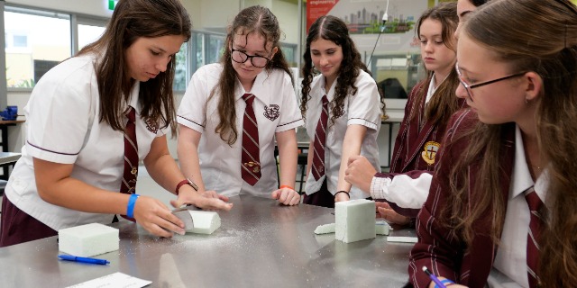 STEM students taking part in an activity.